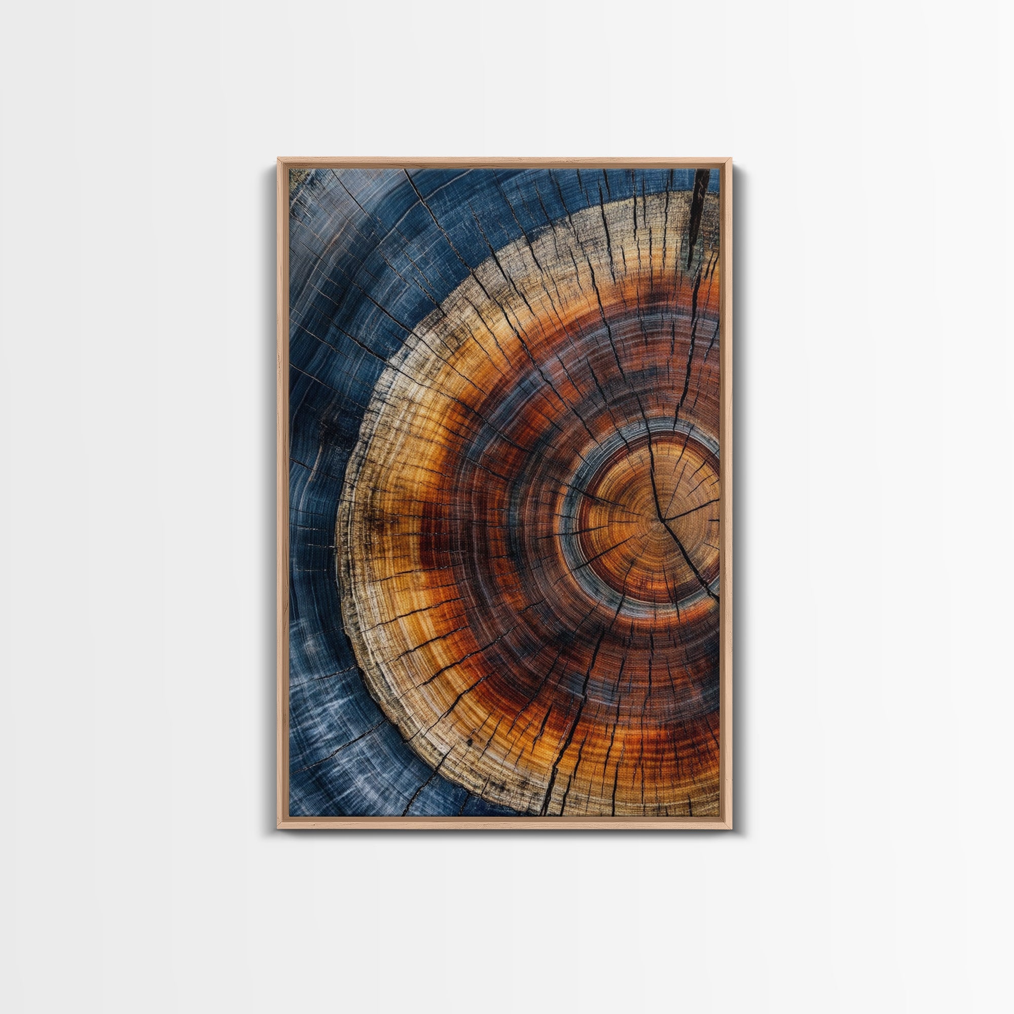 Modern Farmhouse Decor - Tree Rings - Framed Wall Art Canvas Print - Abstract Colorful Tree Ring Wall Decor - Minimalist Modern Farmhouse Boho