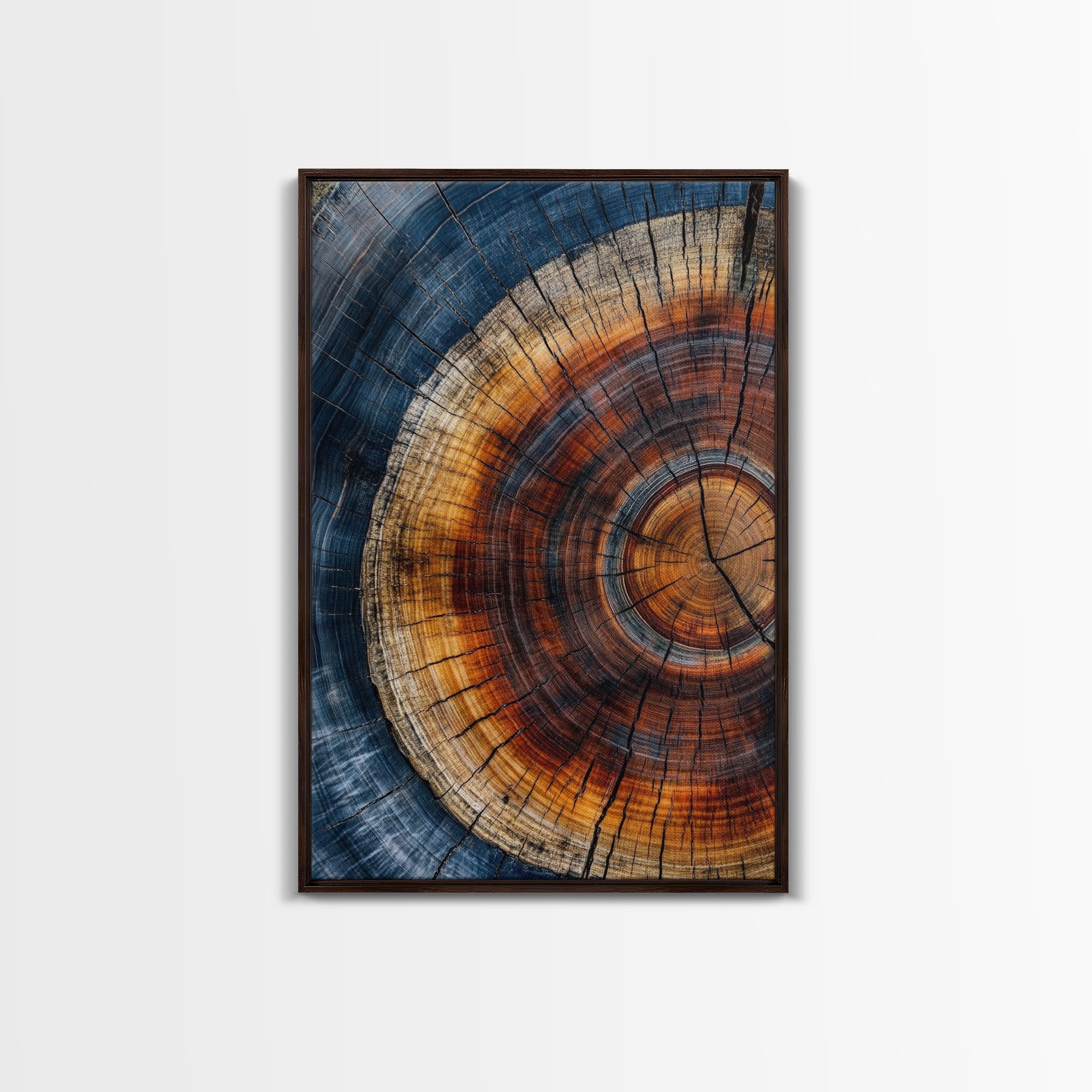 Modern Farmhouse Decor - Tree Rings - Framed Wall Art Canvas Print - Abstract Colorful Tree Ring Wall Decor - Minimalist Modern Farmhouse Boho