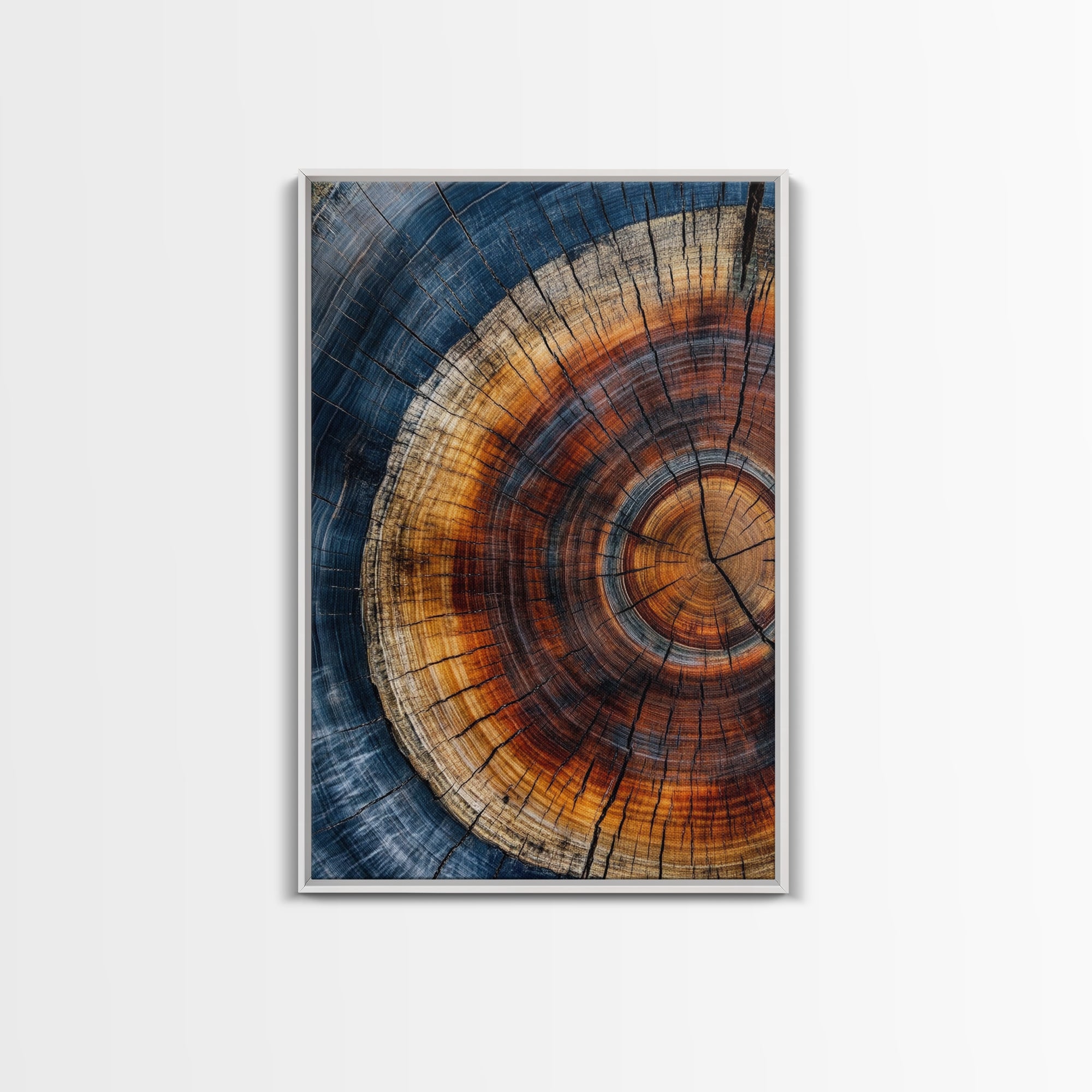 Modern Farmhouse Decor - Tree Rings - Framed Wall Art Canvas Print - Abstract Colorful Tree Ring Wall Decor - Minimalist Modern Farmhouse Boho