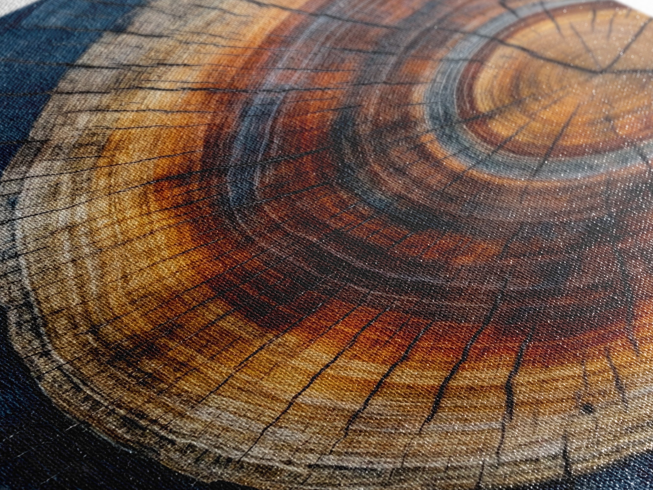 Modern Farmhouse Decor - Tree Rings - Framed Wall Art Canvas Print - Abstract Colorful Tree Ring Wall Decor - Minimalist Modern Farmhouse Boho