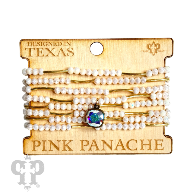 Crystal and tube bead bracelet set, Austrian crystal - LC