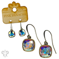Square crystal earring with 12mm crystals from Swarovski®