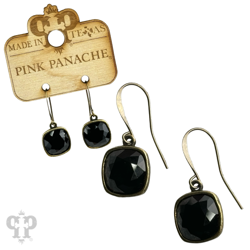 Square crystal earring with 12mm crystals from Swarovski®
