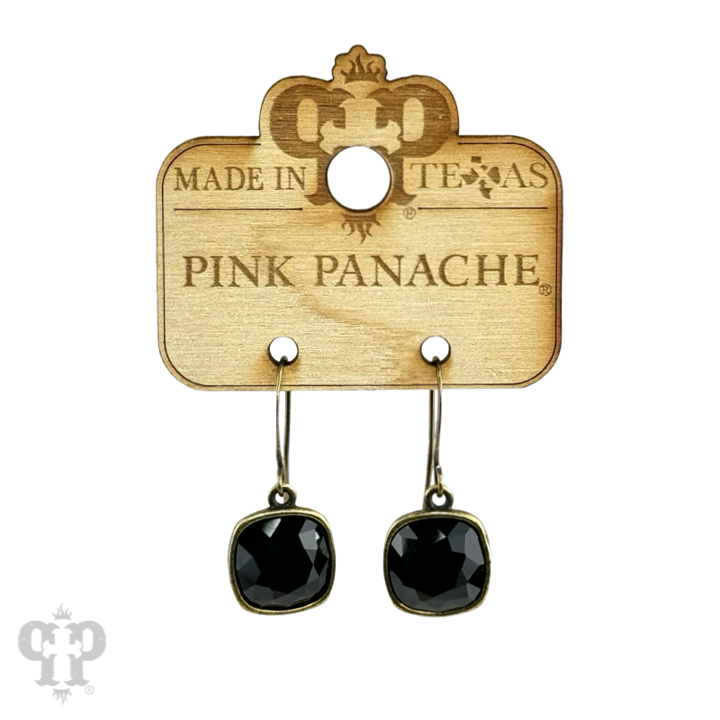 Square crystal earring with 12mm crystals from Swarovski®