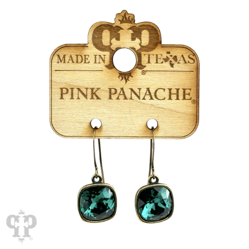 Square crystal earring with 12mm crystals from Swarovski®
