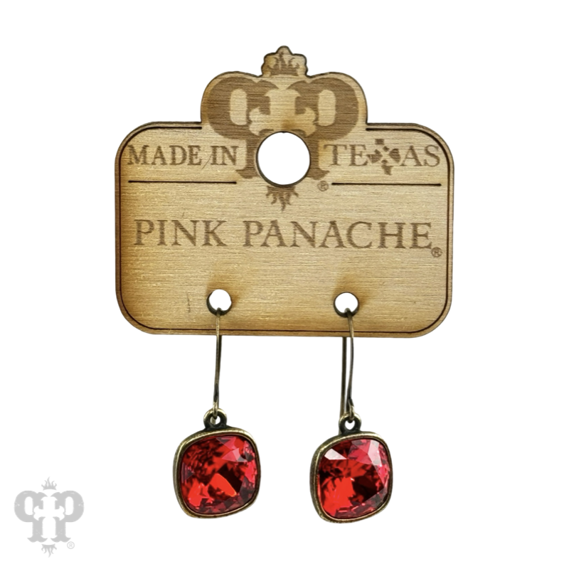 Square crystal earring with 12mm crystals from Swarovski®