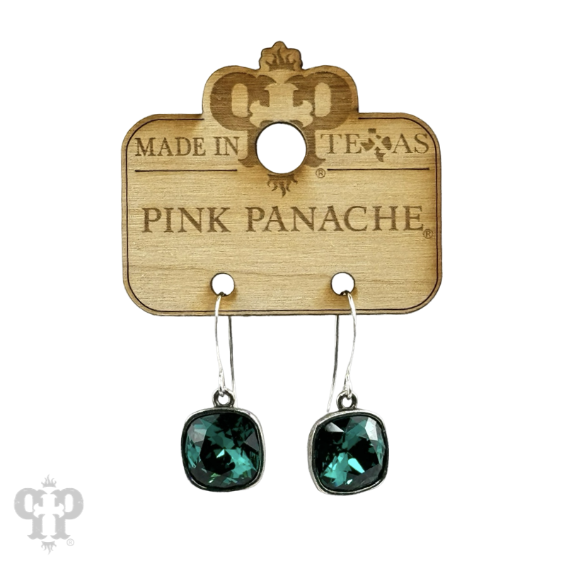 Square crystal earring with 12mm crystals from Swarovski®