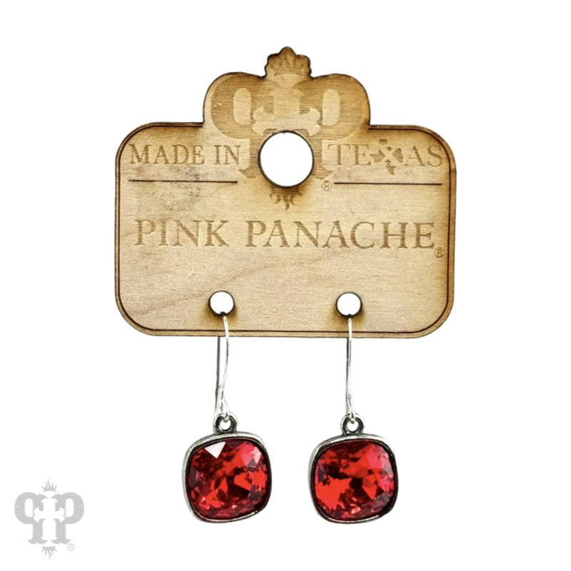 Square crystal earring with 12mm crystals from Swarovski®
