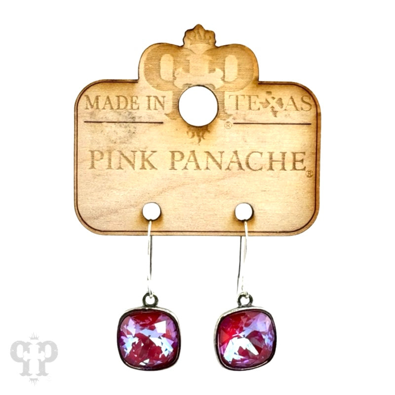 Square crystal earring with 12mm crystals from Swarovski®