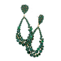 Women's Crystal Bubble Cluster Teardrop Evening Dangle Earrings