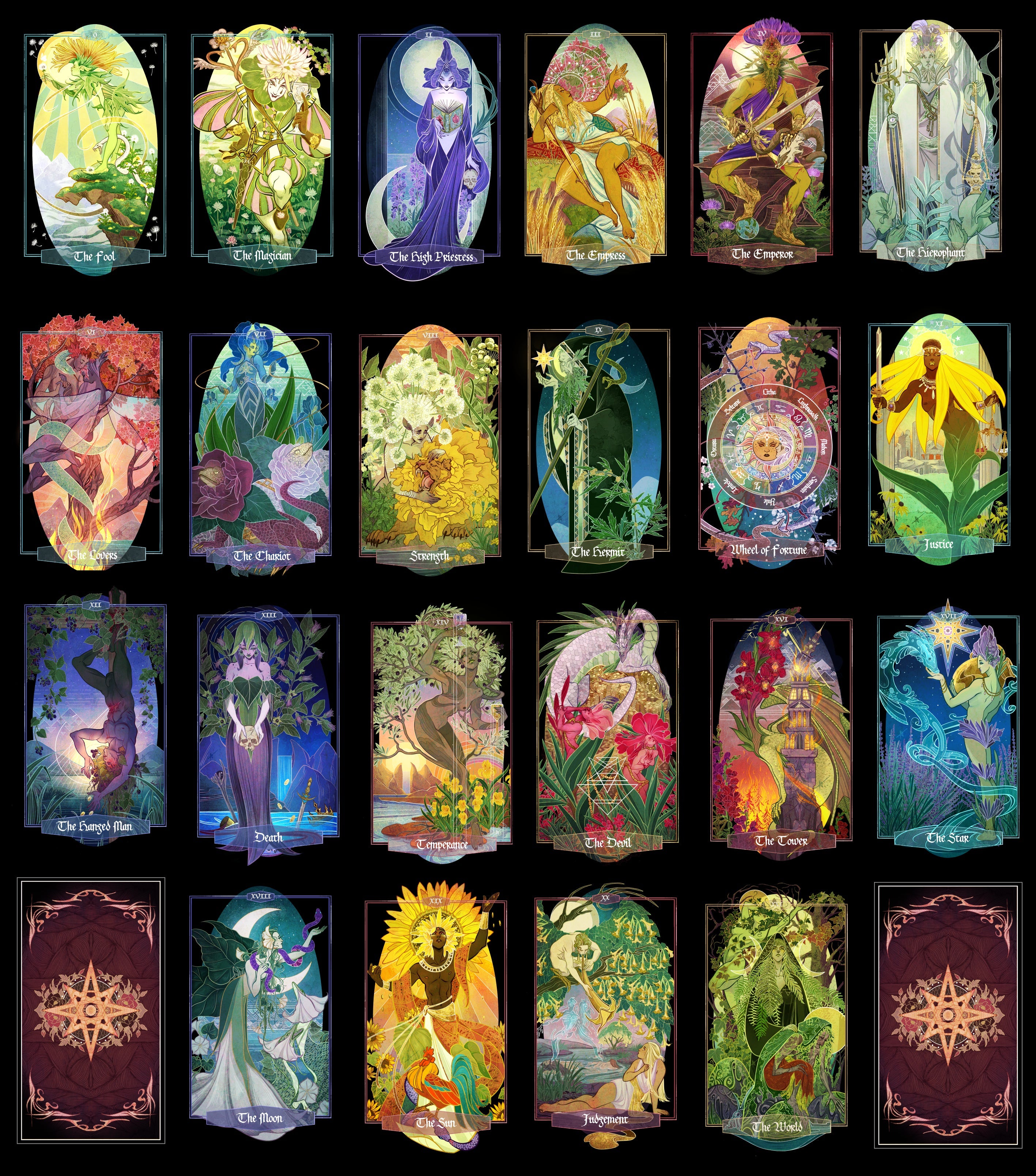 Children of Ostara tarot card deck & book set- BLACK EDITION