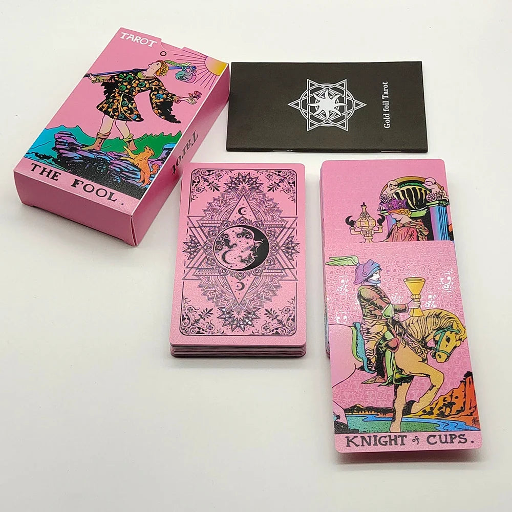 Cost Worthy Luxe Gold Foil Tarot Deck With Nice Plastic Package Board Game of Oracle Cards For Beginners