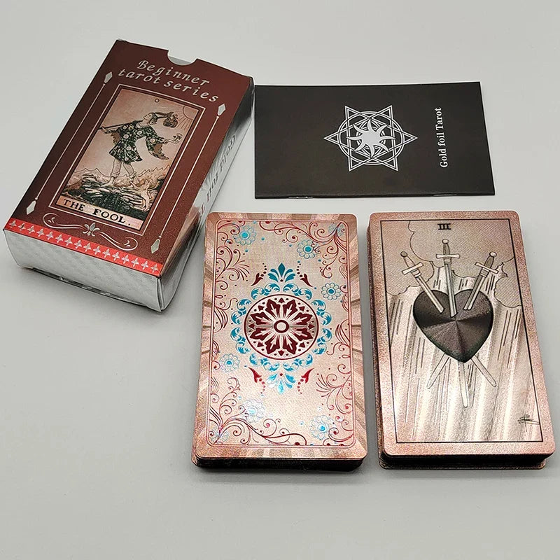 Cost Worthy Luxe Gold Foil Tarot Deck With Nice Plastic Package Board Game of Oracle Cards For Beginners