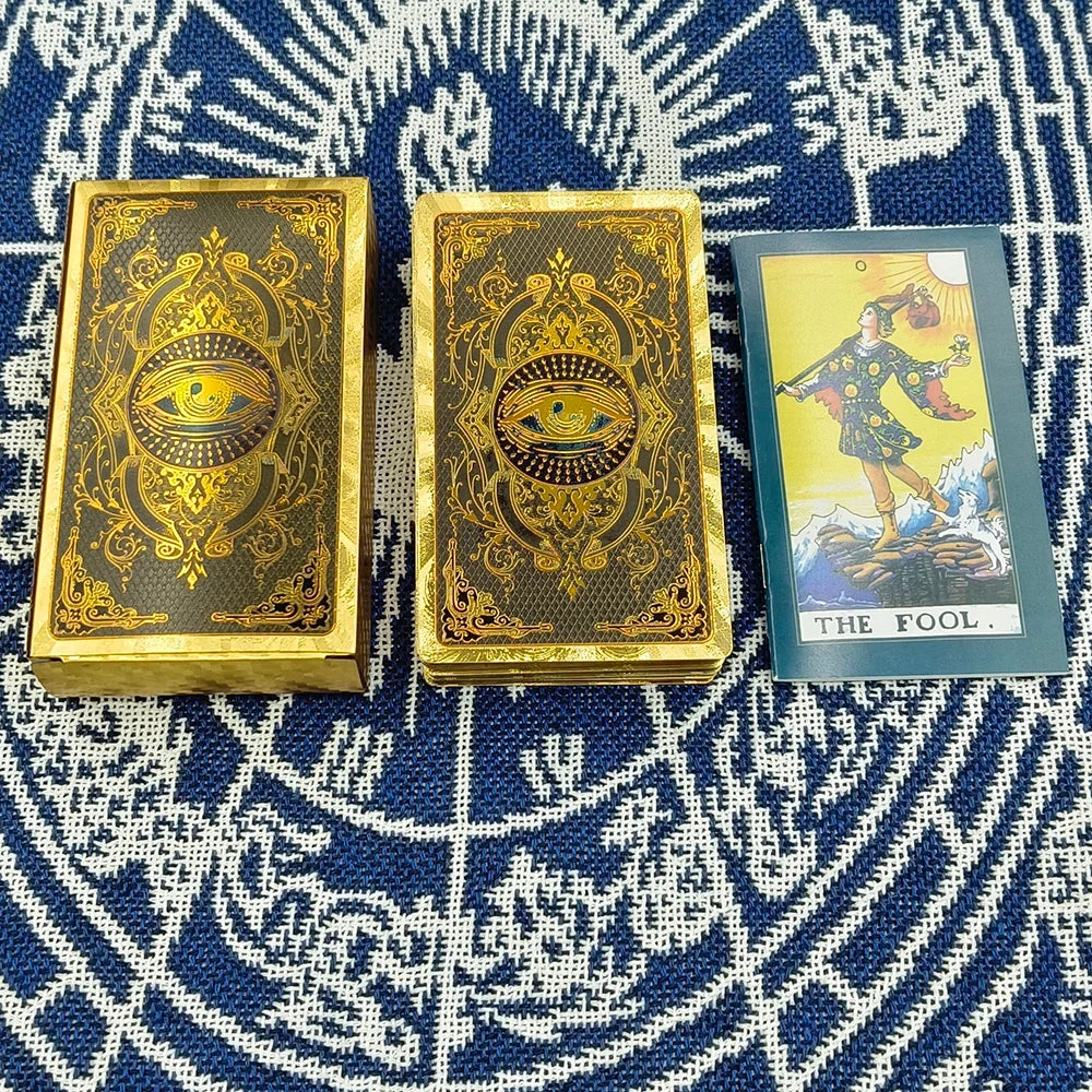 Cost Worthy Luxe Gold Foil Tarot Deck With Nice Plastic Package Board Game of Oracle Cards For Beginners