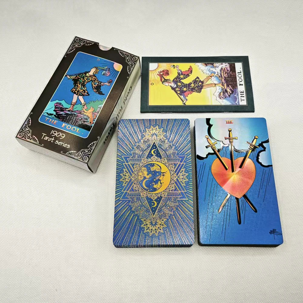 Cost Worthy Luxe Gold Foil Tarot Deck With Nice Plastic Package Board Game of Oracle Cards For Beginners