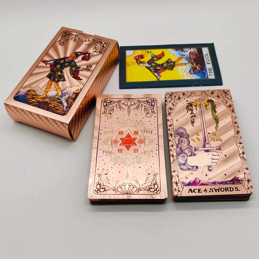 Cost Worthy Luxe Gold Foil Tarot Deck With Nice Plastic Package Board Game of Oracle Cards For Beginners