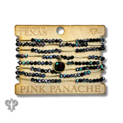 Crystal and tube bead bracelet set, Austrian crystal - LC