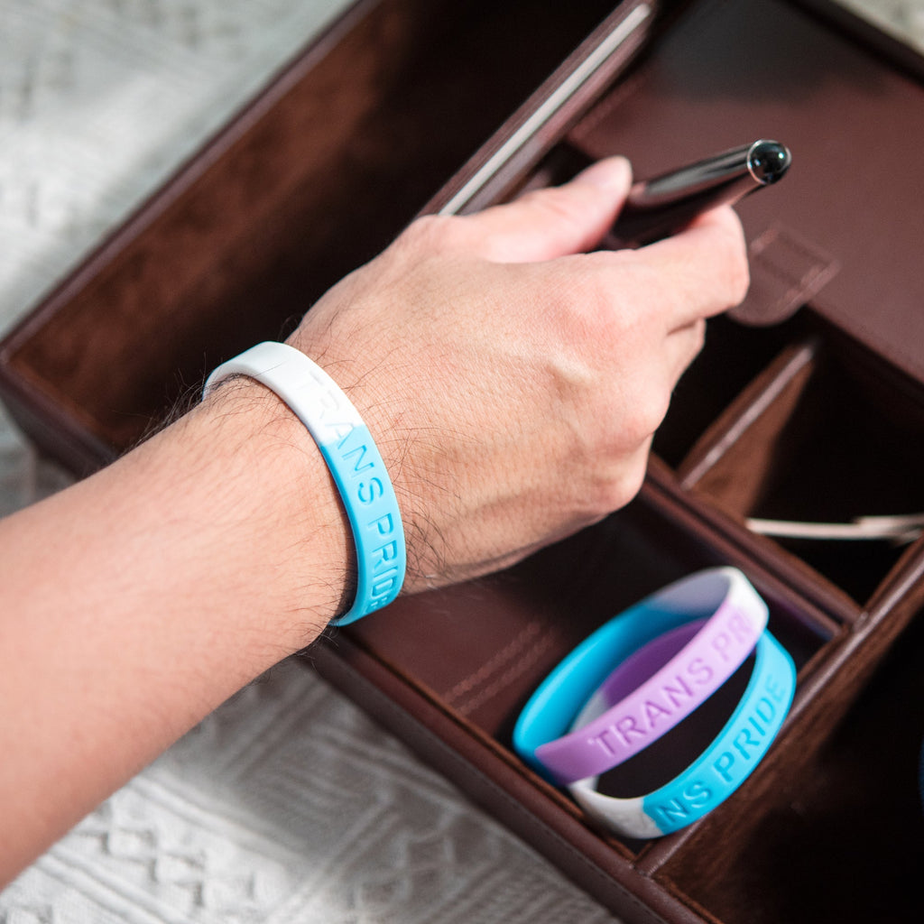 10 Pack Transgender PRIDE Silicone Bracelets