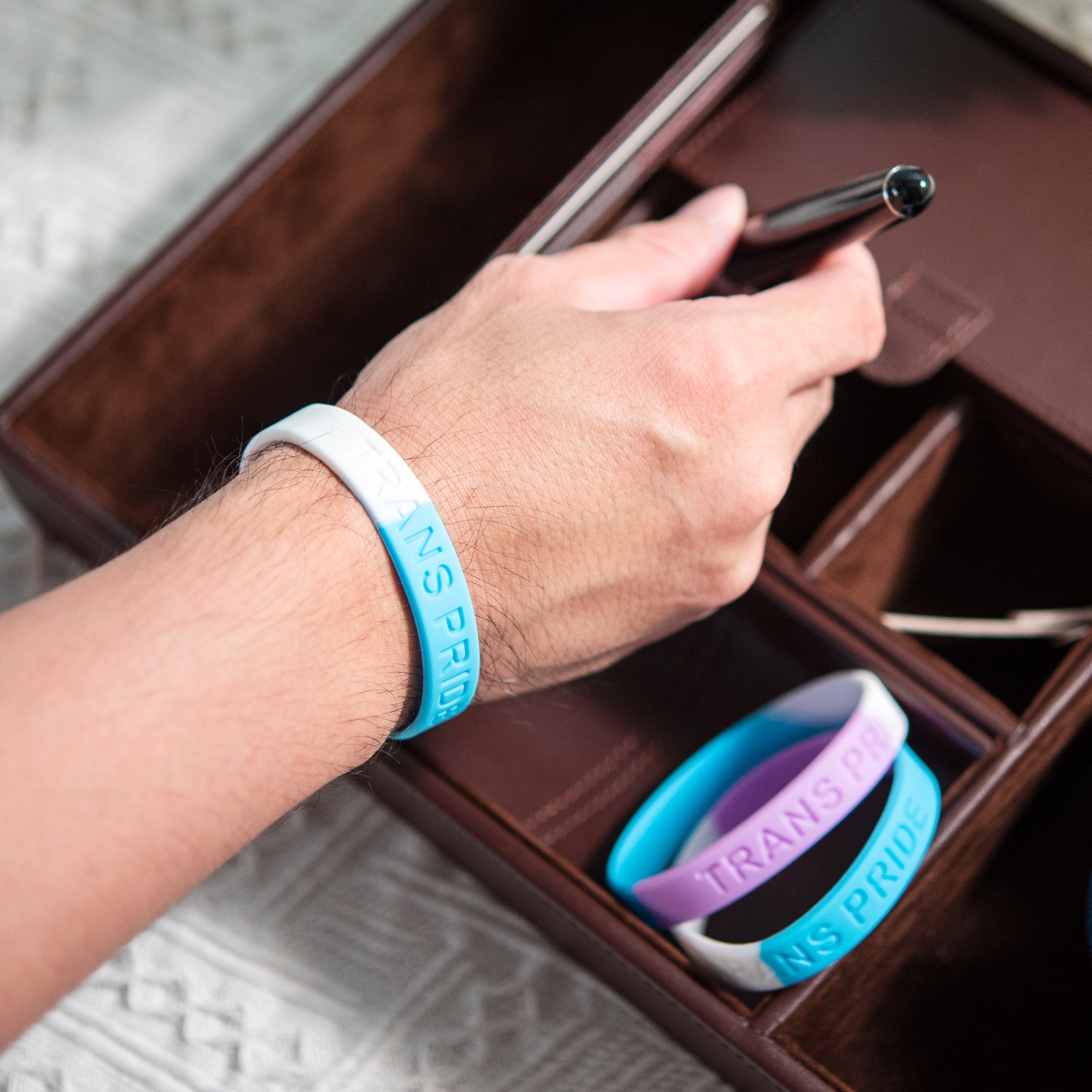 10 Pack Transgender PRIDE Silicone Bracelets