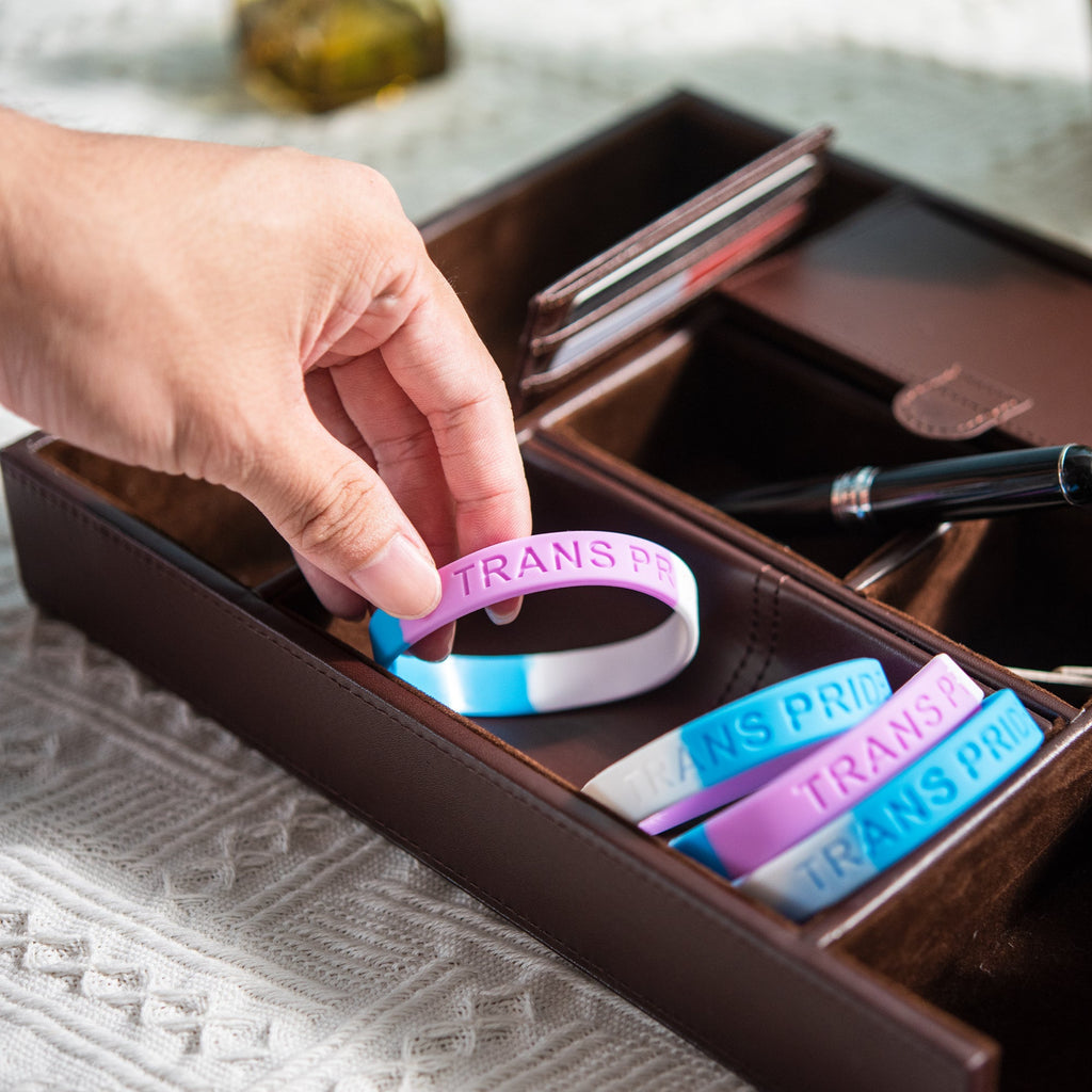 10 Pack Transgender PRIDE Silicone Bracelets